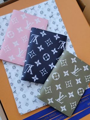 LV Cowhide Leather Luxury Designer Wallet In Green Pink Blue Relaxation Style