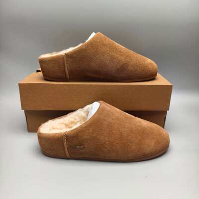 Thick-Soled Woolen Half-Drag Shoes with Plush Wool Lining and Round Toe for Women